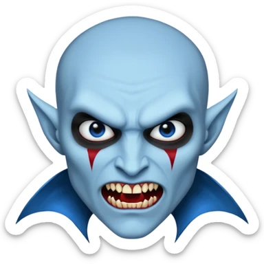 blue skined vampire man sticker