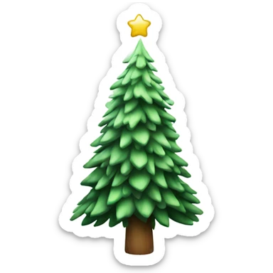  actual white fir christmas tree isolated.  sticker