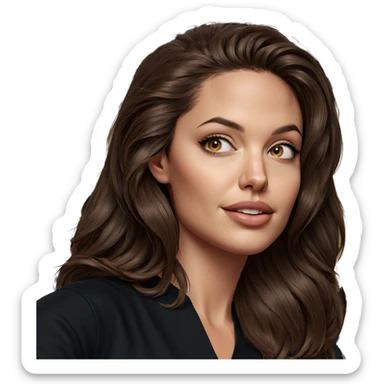 brown haired girl portrait sticker