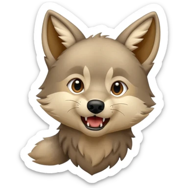 a wolf cub howling head up the word hundooooo sticker