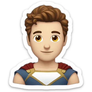 Superhero guy, white skin, brown hair sticker