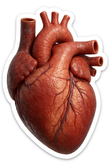 cuore anatomico 3d, iperrealistica 4k sticker