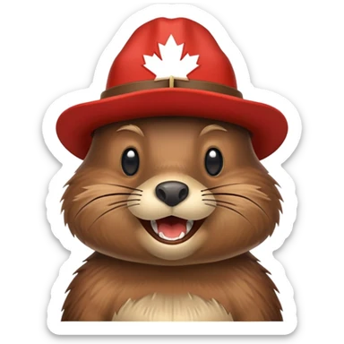 beaver with canadian mounty hat sticker