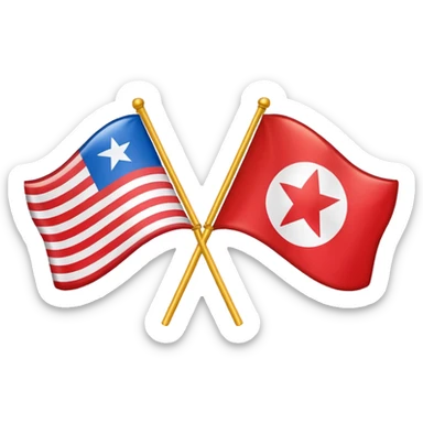 About a emoji flag combination with Puerto Rico + North Korea emoji flag combination sticker