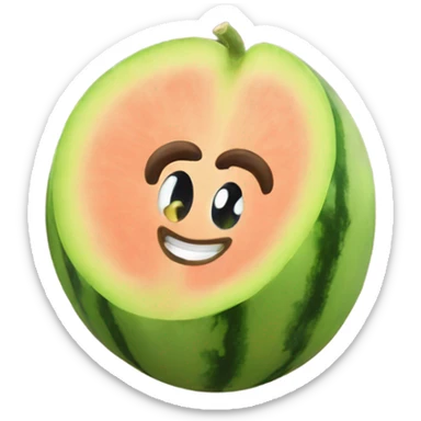 Melon heart sticker