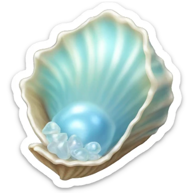 light blue pearl shell sticker