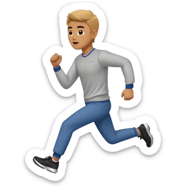 Man in plane clothes running after the car called hyundai ionic sticker