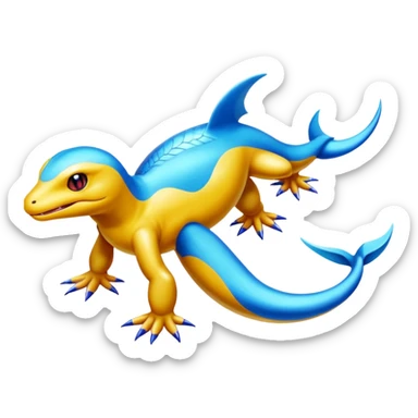 Shiny Koraidon-Latios-Salamander-Fakémon-hybrid-creature (full body)  sticker