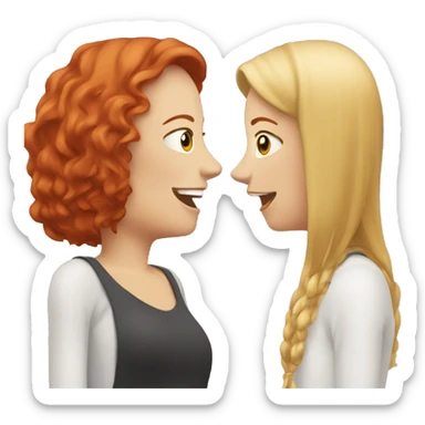 Red head gossiping with blonde friend sticker