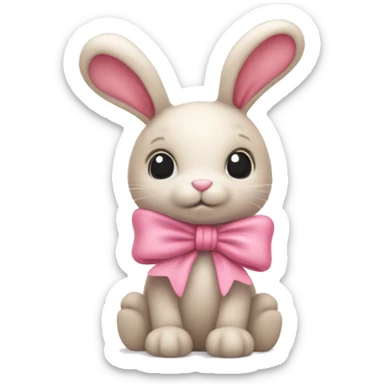 jellycat bunny wearing a pink bow sticker
