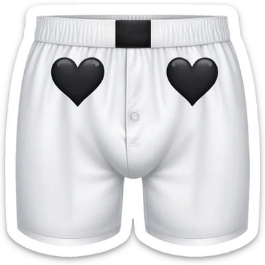 Black heart patterned white pair of boxers sticker