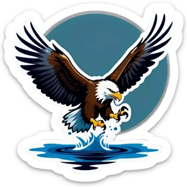 eagle fishing sticker