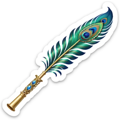 Peacock feather flute sticker
