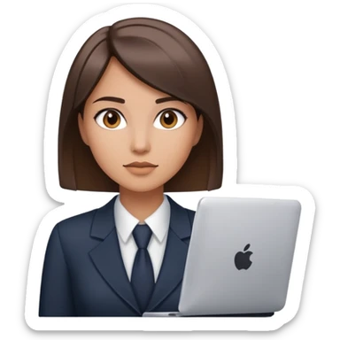 Secretaria joven morena cabello teñido lacio corto sticker