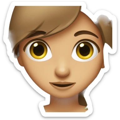 green eyed brown haired girl interested in plants sticker