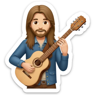 a long haired musician sticker