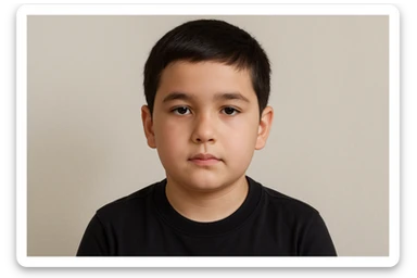 SHu odamning 10 11 yoshligini tasvirlab ber orqa fonda hech narsa bo'lmasin sticker