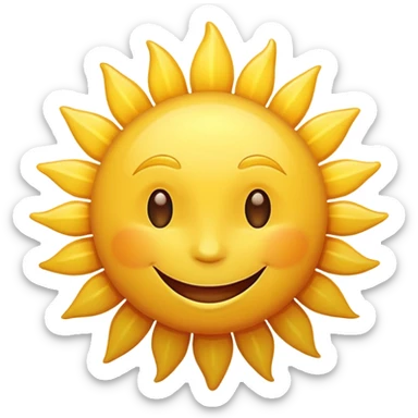 cartoon sun with a cheerful expression, symbolizing happiness sticker