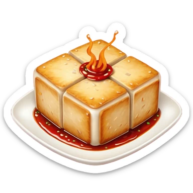 crispy fried tofu with chili sticker