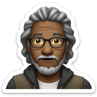  homeless man with glasses sticker