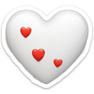 White heart, red heart, love sticker