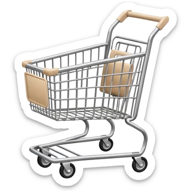Beige shopping cart  sticker