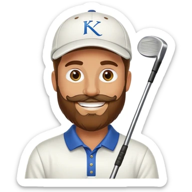 Bearded man in kansas using his brand new golf driver and he is enjoying having diarrhea  sticker