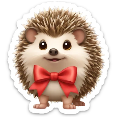 Cute hedgehog with a bow sticker