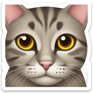 Cat with hearts in eyes sticker