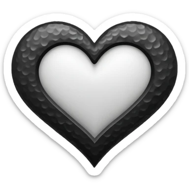 Black and white mix heart sticker
