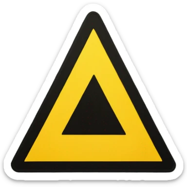 alert road sign tirangular shape, with yellow background and clear black color exclamation  mark ("!") at center sticker