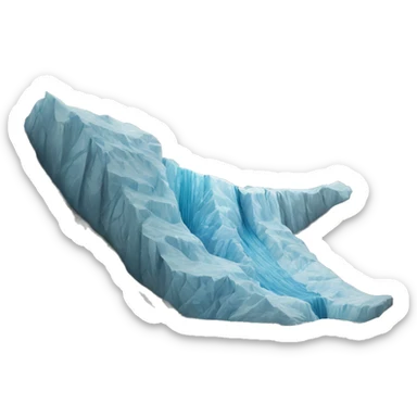 A long glacier flows between the mountains on either side sticker