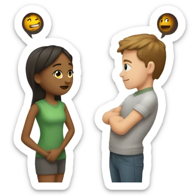 Girl asking boy if he still likes her sticker