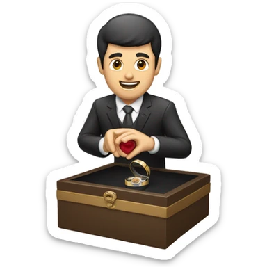 Man proposing with a ring in a ring box sticker