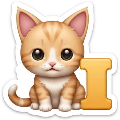 a baby kitten with the words huh sticker