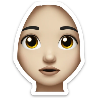 Pale girl black hair crying and heart broken sticker