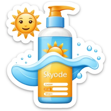 sun screen product (skyblue color) sticker