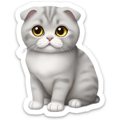 Gray Scottish fold sitting sticker