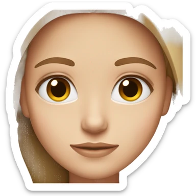 White girl with hazel eyes and brown straight hair sticker