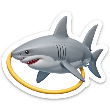 A shark using a hula hoop sticker