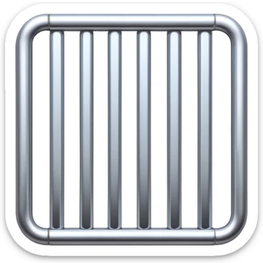 iron bars, silver text sticker