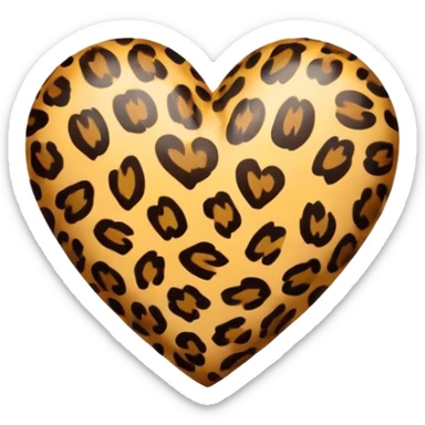 Leopard print heart  sticker