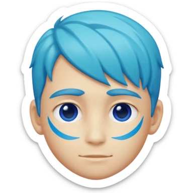 A profile imogi that is blue and aqua color and with  texxure a boy one something like that sticker