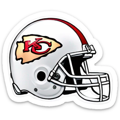 Red football helmet with chiefs logo sticker