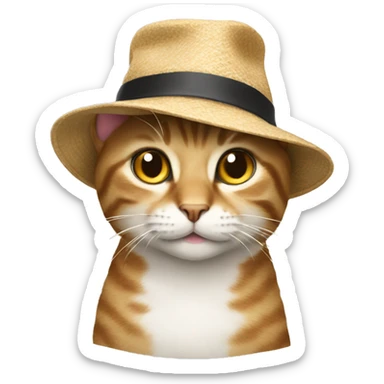 Cat wearing a hat  sticker