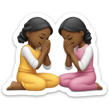 Two girls praying together sticker