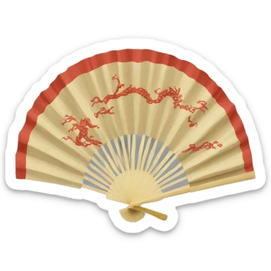 chinese paper fan  sticker