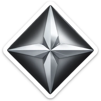 black chrome four-point star diamond sticker