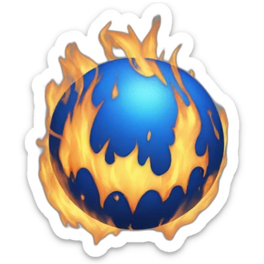 blue fire ball sticker