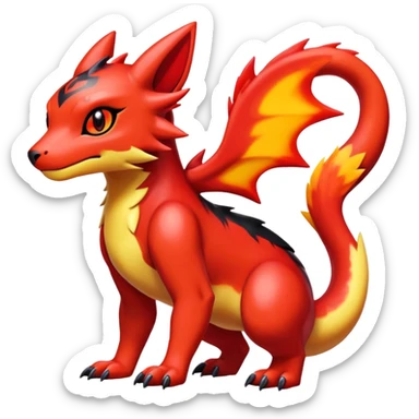 Cute Shiny Guilmon-Quilava-Salandit-Umbreon-Fakémon-hybrid-creature (full body)  sticker